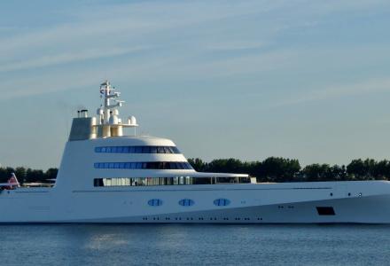 M/Y A pictured in Rotterdam, the Netherlands