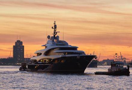 Oceanco project Y715 hits the water
