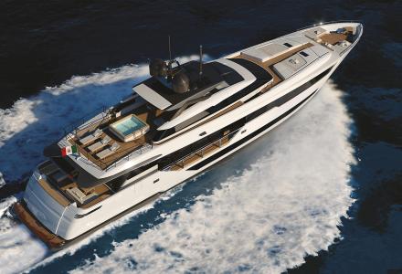 First Custom Line 120 superyacht under construction