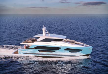 Horizon FD85 yacht Skyline in build