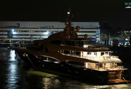 Oceanco project Y715 returns to Alblasserdam after sea trials