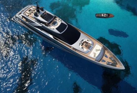 Ferretti 50m Riva yacht in build in Ancona
