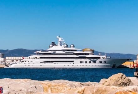 106m Lurssen Amadea spotted in Gibraltar