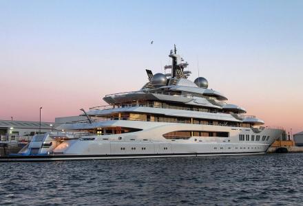 More photos of 106m superyacht Amadea in Gibraltar