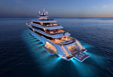 80m superyacht under construction at Columbus Yachts