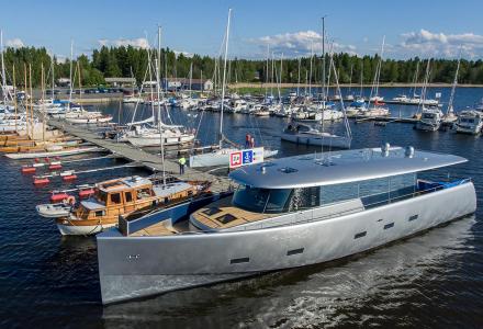 Bill and Me hits the water at Baltic Yachts