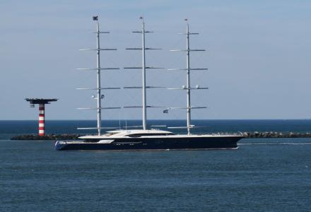 Oceanco's Black Pearl undergoing sea trials