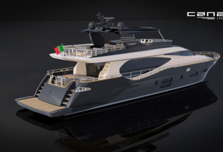 888 Evo yacht under construction at Canados