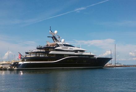 85-metre megayacht Solandge spotted in Trieste again