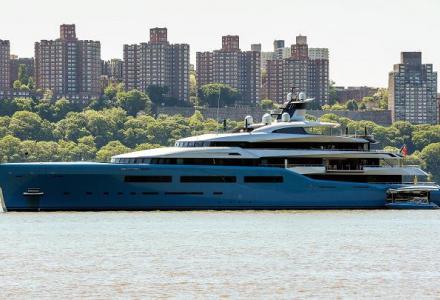 $150 million 98-metre British billionaire's megayacht with the indoor tennis court spotted