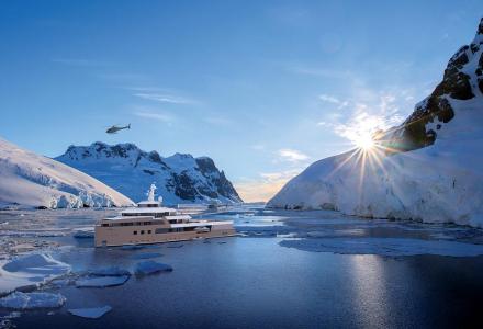 77-metre SeaXplorer 77 with a pair of customized Airbus helicopters
