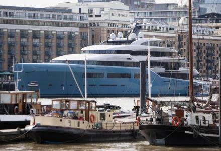 $150 million 98-metre Spur's owner superyacht with the indoor tennis court spotted