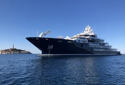 116-metre explorer superyacht Ulysses in Rovinj, Croatia