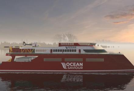 World-first self-powering 70-meter tri-deck vessel