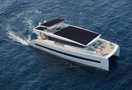 4 Silent 80 solar-engine catamarans under construction