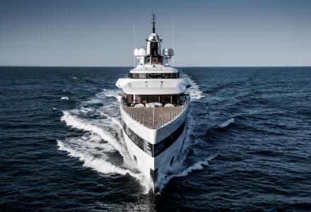 93m Feadship Lady S at sea trials in the North sea