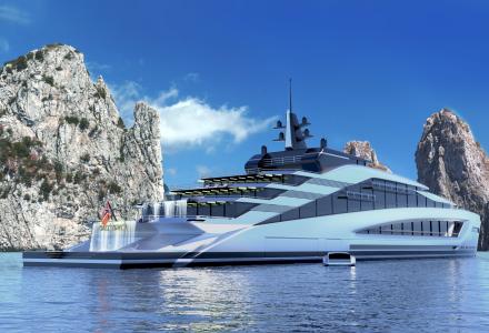 135m gigayacht concept California by Kurt Strand