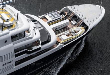 63m explorer superyacht Scout comes complete with new Cockwells tender