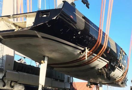 Rescue operation: 40m sailing superyacht My Song hauled out in Palma