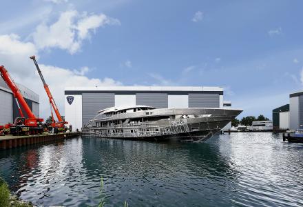 The first Heesen 5000 Aluminium Class on way to completion
