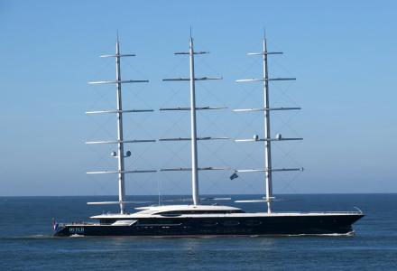 Legendary sailing superyacht Black Pearl docked in Saint-Petersburg