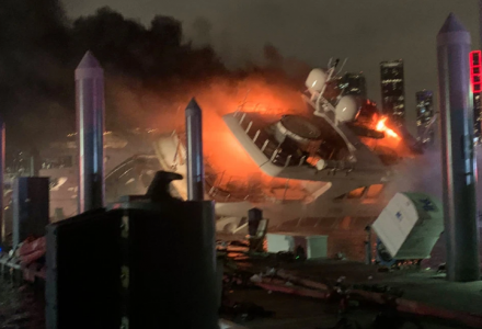 Marc Anthony’s 37m superyacht Andiamo catches fire and capsizes in Miami