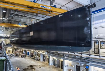 Lürssen Superyacht Project 13800 and Baltic 117 by Baltic Yachts under construction   