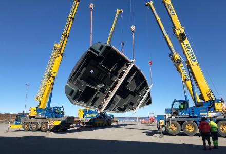 Hull of Nautor’s first in-build Swan 120 turned