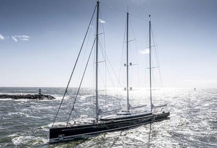 Sea Eagle II returns from testing her sail handling systems on the North Sea