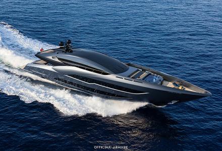 The all-black 43m sporty superyacht concept BadGal by Officina Armare