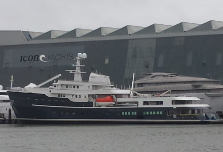 The 77.4m Legend launched at Icon Yachts