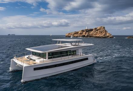 A Closer Look at Solar Powered Catamaran Silent 60 With a Kite Sail System