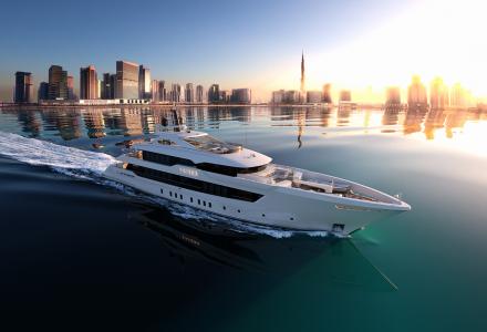 55m Heesen’s Project Serena at the Dubai International Boat Show 