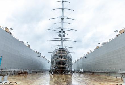 88m Maltese Falcon Arrived in Lusben for an Extensive Refit