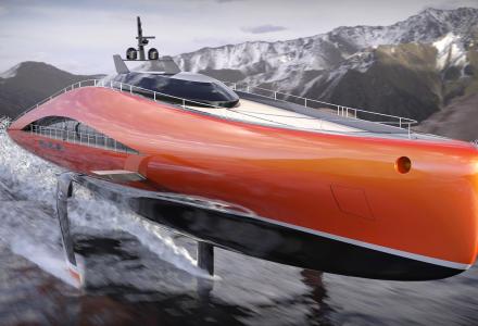 74m Foiling Yacht Plectrum Revealed by Lazzarini Design