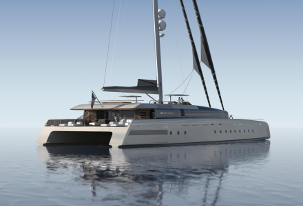 47m Sailing Catamaran Art Explorer Launched by Perini Navi