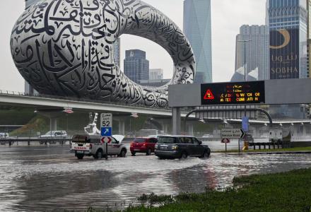 Unprecedented Rain Flooded a Dubai Marina