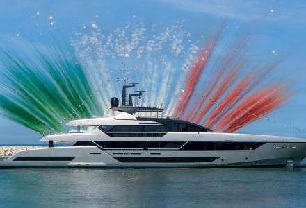 First 54m Riva's Flagship Launched in Ancona