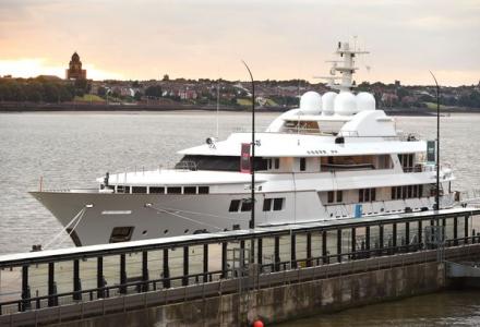 60m superyacht Jamaica Bay spotted in Liverpool