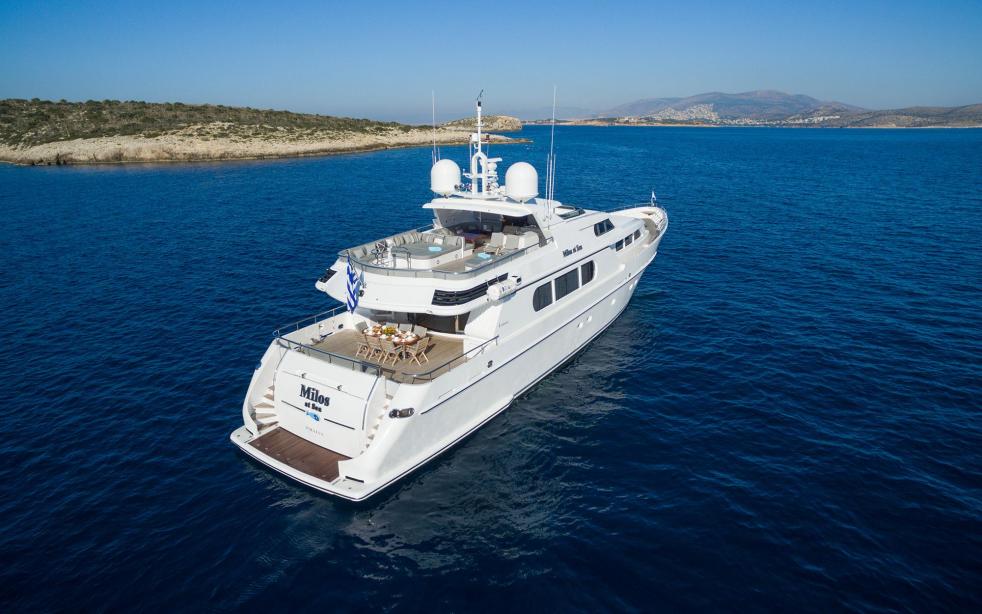 yacht Milos At Sea